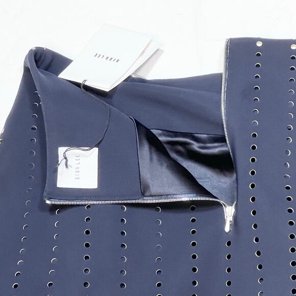 Dion Lee Embellished Perforated Pleated Skirt US 8 Blue Polyester Zipper 2016 - Picture 9 of 16